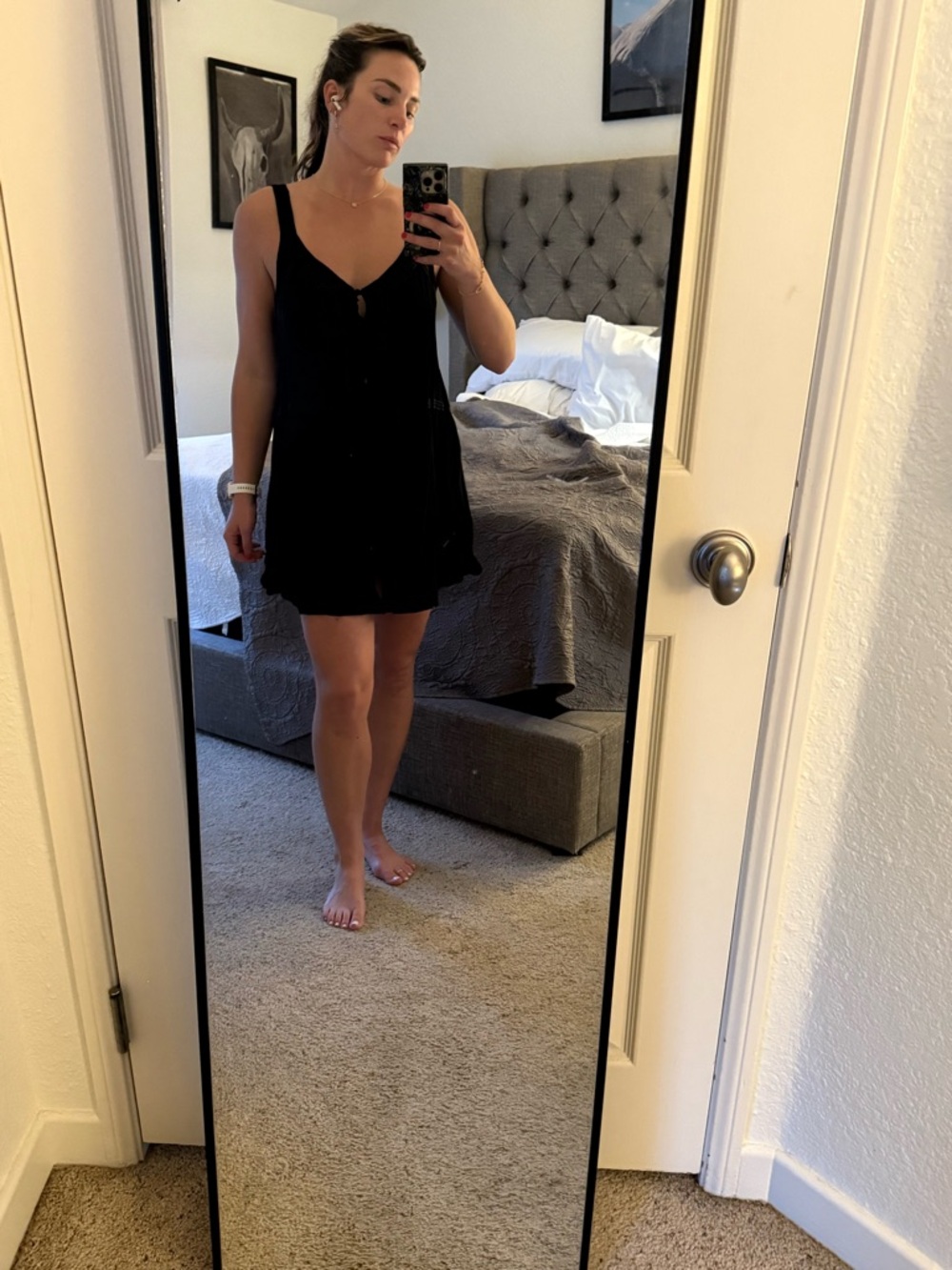 Rip Curl Black Sleeveless V-Neck Mini Dress